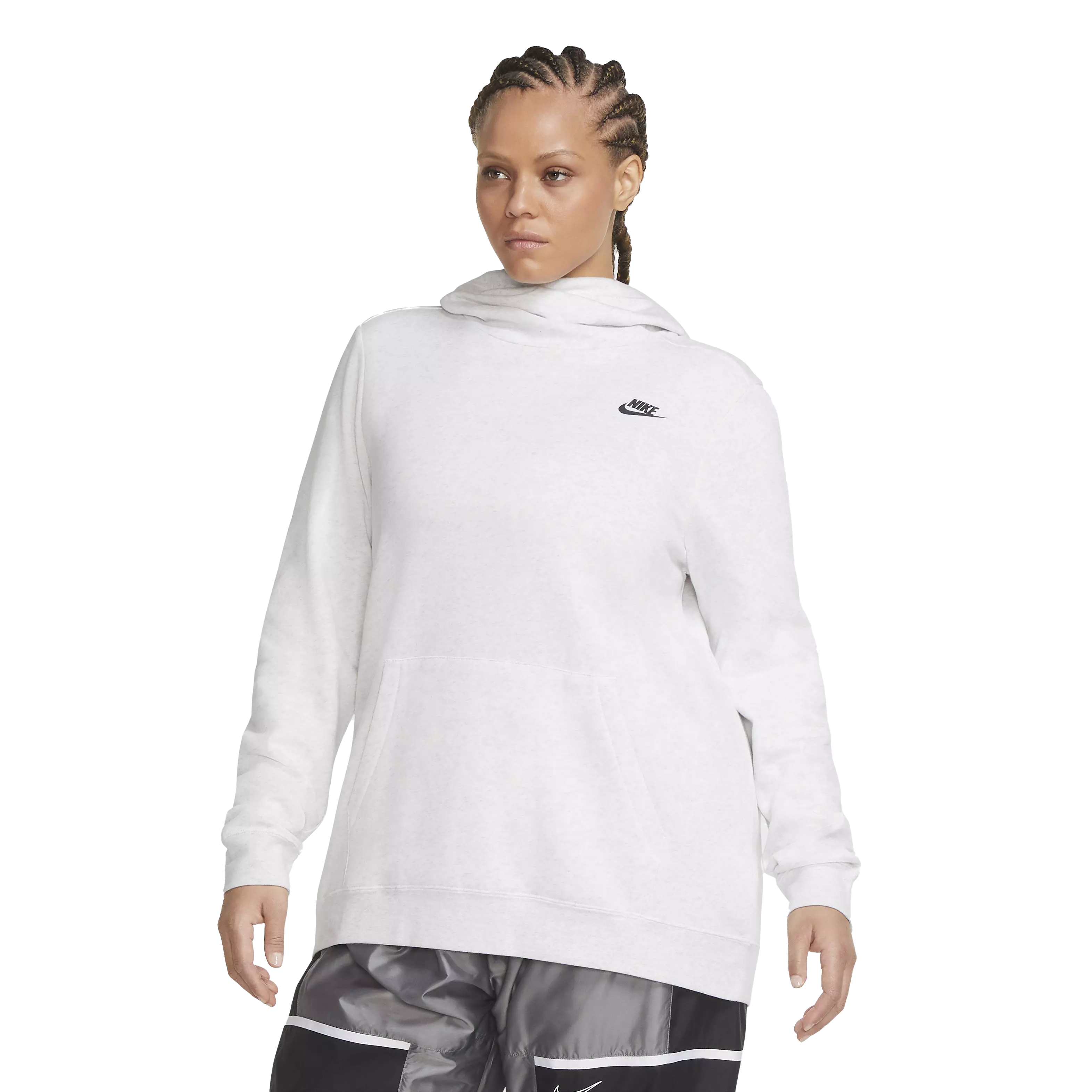 Nike Women s Sportswear Fleece Funnel Neck Hoodie White Hibbett